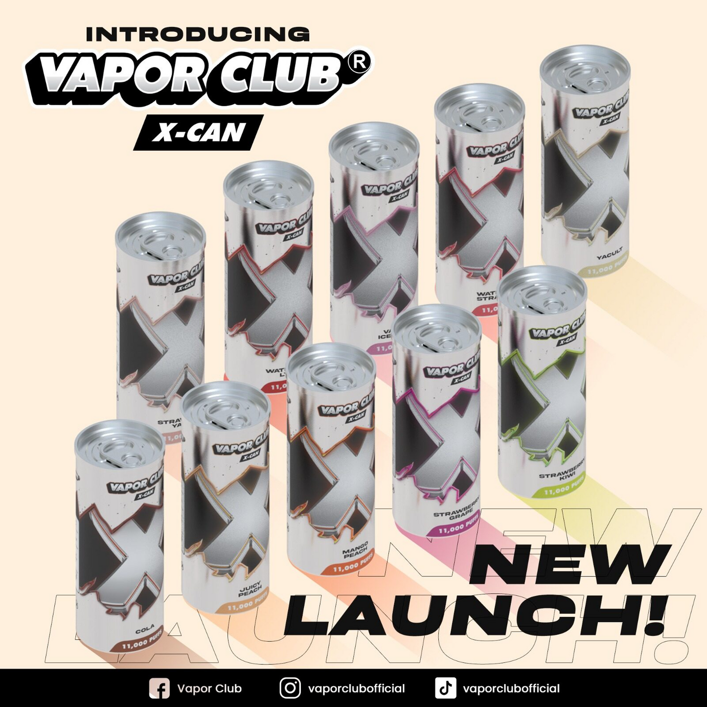 VAPOR CLUB X-CAN 11000 RECHARGEABLE DISPOSABLE